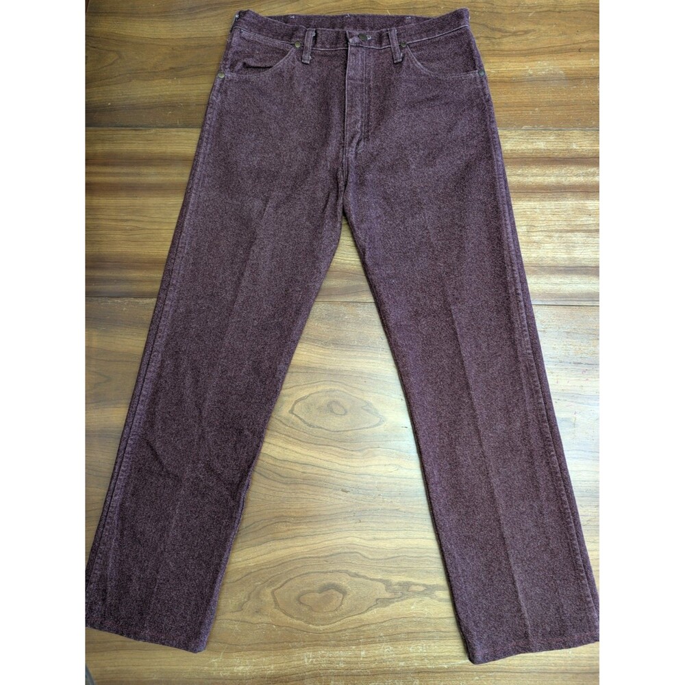 VTG Wrangler Mens 33/32 13MWZMW Western Red Denim Cowboy Cut Jeans Made In USA